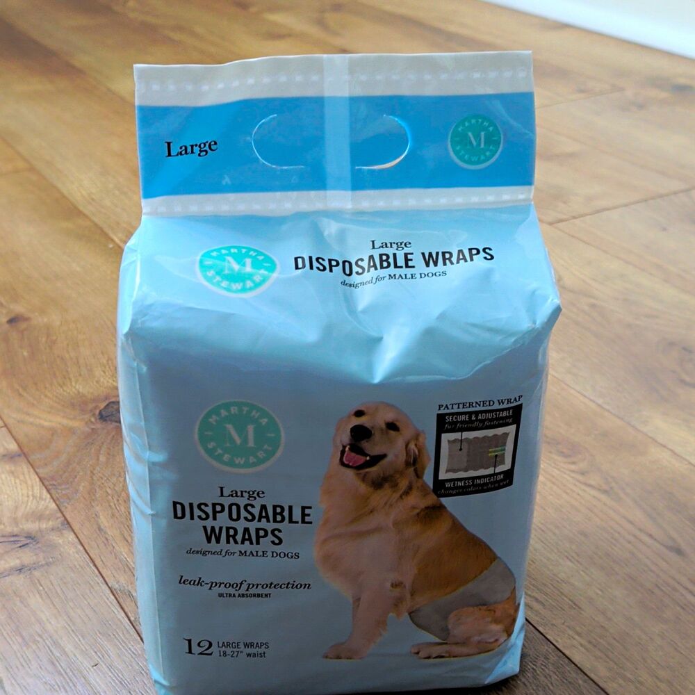 Martha Stewart Disposable Wraps Male Dog Diapers L Ultra Absorbent 12 18-27"